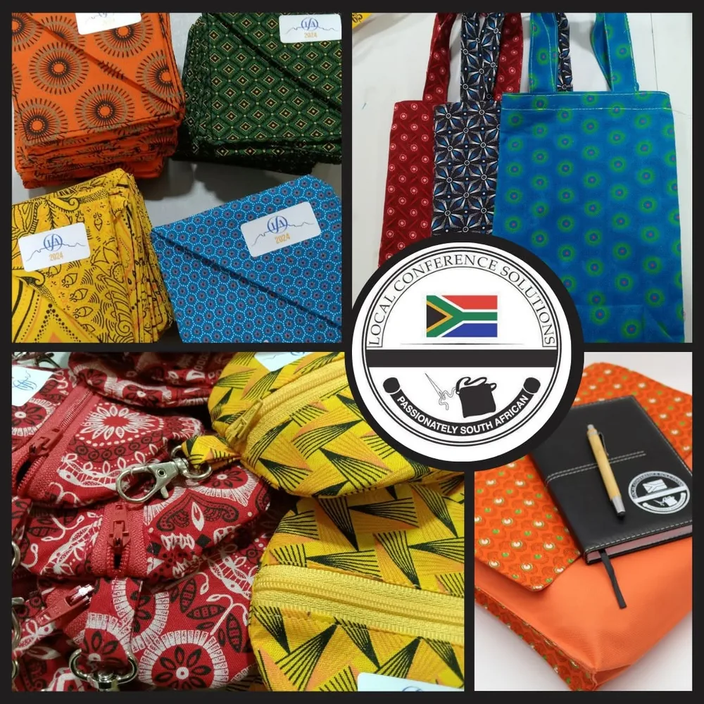 Colourful handmade fabric lanyards and matching luggage tags
