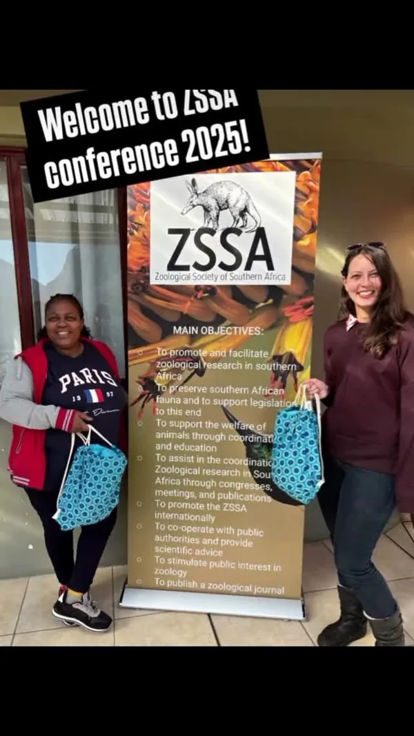 Delegates holding shweshwe conference bags at the ZSSA 2025 conference